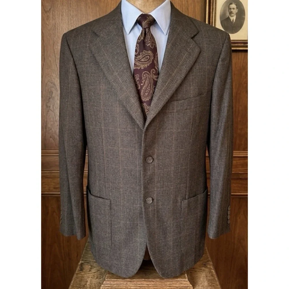 GIANLUCA ISAIA Napoli‎  Multi-color 2 Btn Wool Sport Coat 42 Cashmere Wool